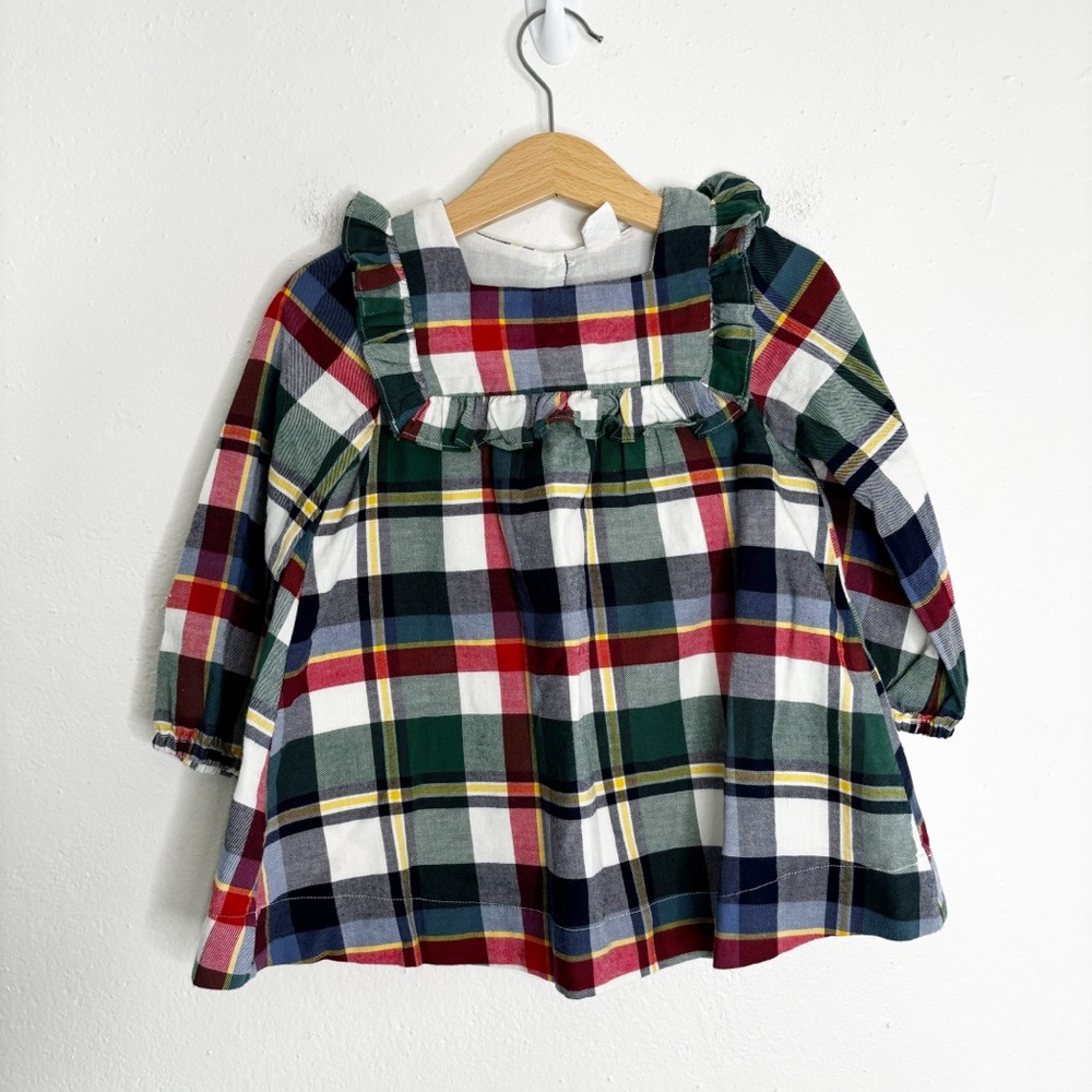Baby Gap Plaid Ruffle Sleeve Dress Size 18-24M EUC